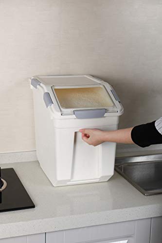 EonTone [2-Pack] 30 lbs Flour Storage Container, 25L Airtight Food Bin with Wheels BPA-Free - size: 25 Liters (pack of 2)