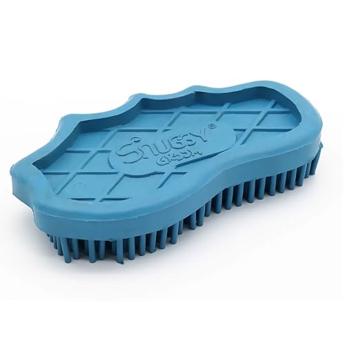 Grewal Equestrian Snuggy Groomer Soft Teeth Rubber Groomer Curry (Pacific Blue) - color: Pacific Blue