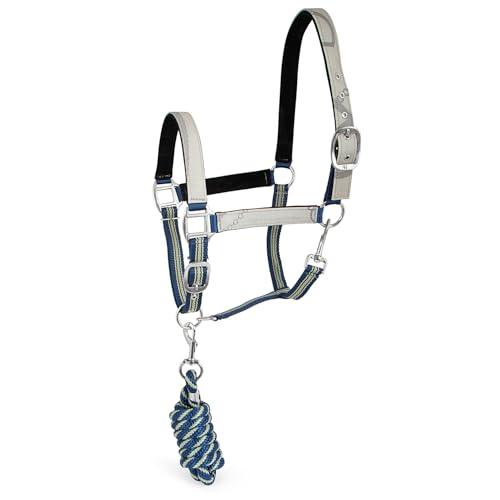 Jeffers Poplar Head Adjustable Padded Nylon Halter & Matching Lead Set with Quick Snap for Horses, Full Size Horse Halter with Padded Noseband & Crown, Equestrian Training Tack for Stable or Ranch Us - color: Latte