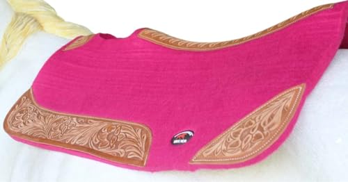 CHALLENGER Horse Saddle PAD Western Contoured Wool Felt Moisture Wicking Saddle Pad 39177 - color: Pink