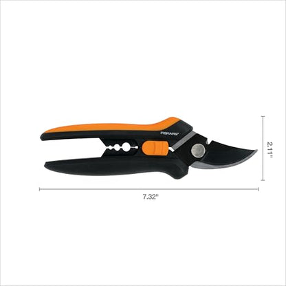 Fiskars Floral Bypass Pruning Shears, Garden Clippers for Deadheading | 1/2" Cut Capacity, Ideal for Cutting Flowers, Low-Friction Coated Steel Blades, Stem Stripper and Wire Cutter - style: Floral Pruner