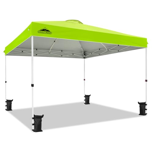 EAGLE PEAK 12x12 Pop Up Canopy Tent Easy Up Canopy Outdoor, Neon Green - color: Neon Green, size: 12x12
