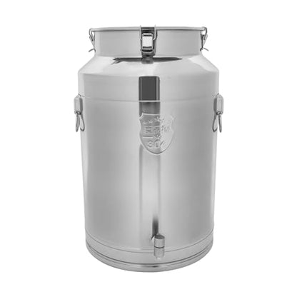 76L Stainless Steel Milk Can, Heavy Duty Food Storage & Transport Container for Dairy, Wine, Grains, Ideal for Home, Farm & Commercial Use, With a Faucet - size: 20.08Gallon