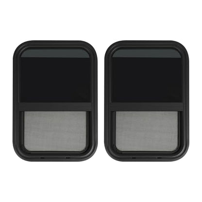 2 Pack RV Window Teardrop Style, 15" X 22" Universal RV Window Vertical Slide With 2 Trim Ring, Vertical Sliding Glass Window with Screen Window for Cargo, Horse Trailer (15"Wx22"H（2 pack）) - size: 15"Wx22"H（2 pack）
