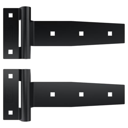 TCH Hardware 2 Pack 8-inch Stainless Steel Strap Tee Hinge, Heavy Duty | Garage, Barn Door, Gate, Shed, Cargo Box, Trailer and Truck Strap T Hinge | (2 Pack, Black) - 505-2208816 - color: Black, size: 8 Inch