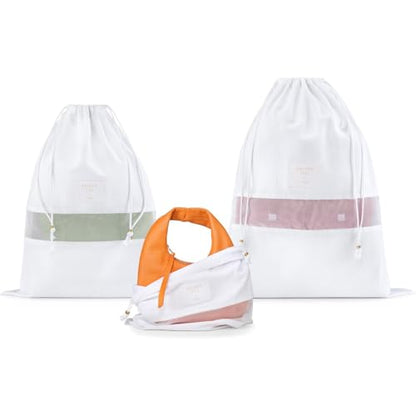 Hayden Hill Luxury Organic Cotton Dust Bags for Handbags Mixed 3 Pack - size: Mixed Size