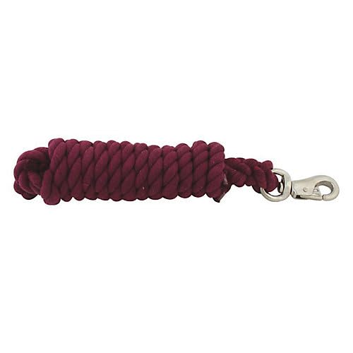 Basic Cotton Lead Rope w/Bull Snap Burgundy