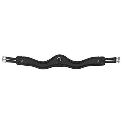 LeMieux Gel-Tek Anatomic Jumping Girth - Contoured Shape - Dynamic Gel and Ultra Soft Leather - color: Black, size: 120cm/48"