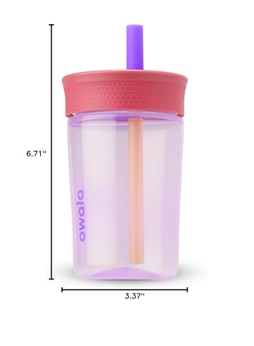Owala Tumbler Kids Plastic Water Bottle 15 oz Lilac Rocket - color: Lilac Rocket, size: 15 Ounces