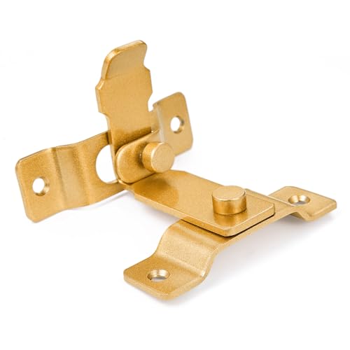 2 Packs Gold 90 Degree Flip Barn Door Lock Latches - color: Big_Gold_90 Degree