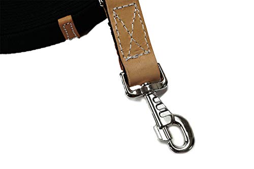 35' Flat Cotton Web Lunge Line with Bolt Snap & Rubber Stop - By Southwestern Equine (35', Black) - color: Black, size: 35'