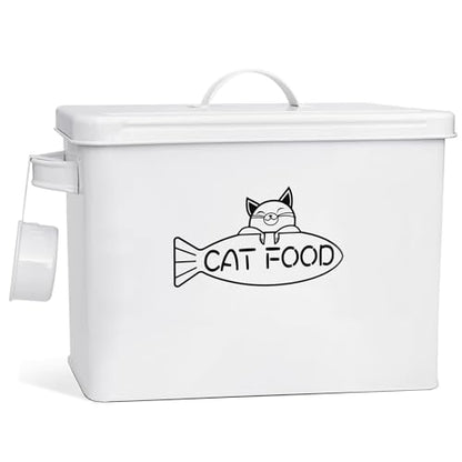 Vumdua Large Dog and Cat Food Storage Container, Farmhouse Pet Food Storage Containers with Lid and Dry Food Scoop, Durable Airtight Cat Container 12-13 lbs Capacity, Great Gift for Pet Owners - size: Large