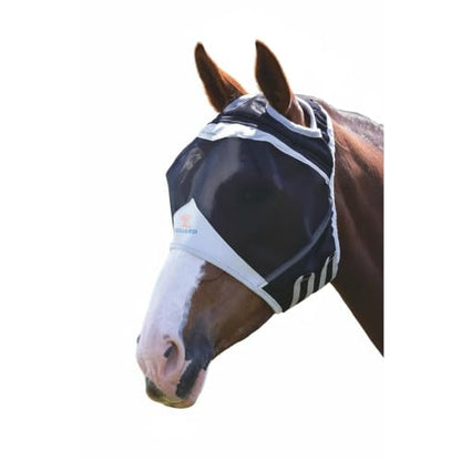 Shires Fine Mesh Fly Mask with Ears - 60% UV & Midge Protection Black/Full