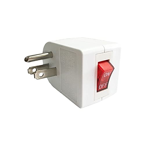 Oviitech 4 Pack Grounded Outlet Wall Tap Adapter with On/Off Power Switch，Single Outlet with Switch in White - size: 4