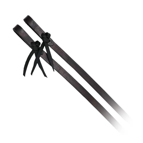 Circle Y Classic Split Reins, 5/8'' Width 7 1/2' Length Soft Durable Black Leather Western Reins for Trail Horseback Riding | Tapered Tips, Tie Ends, Secure Connection (4752-5818)