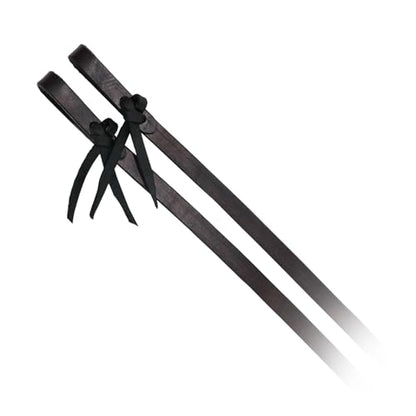 Circle Y Classic Split Reins, 5/8'' Width 7 1/2' Length Soft Durable Black Leather Western Reins for Trail Horseback Riding | Tapered Tips, Tie Ends, Secure Connection (4752-5818)
