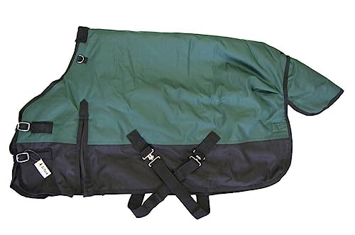 1200D Waterproof Winter Pony Blanket - 300g Heavyweight Turnout with Fleece Collar, Shoulder Gussets & Tail Flap - Turquoise 58" - color: Turquoise, size: 58 Inches