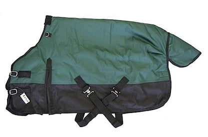 1200D Waterproof Winter Pony Blanket - 300g Heavyweight Turnout with Fleece Collar, Shoulder Gussets & Tail Flap - Turquoise 58" - color: Turquoise, size: 58 Inches