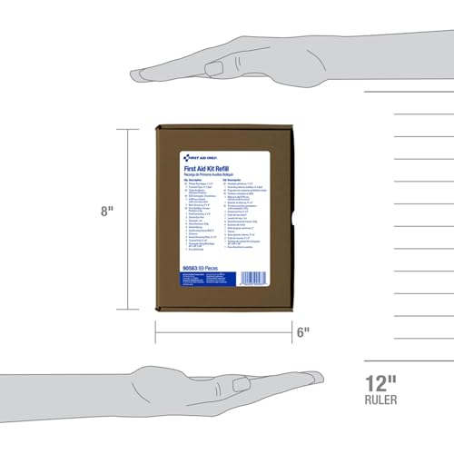 First Aid Only 90583 25-Person Emergency First Aid Kit Refill Supplies for Business, Compatible with First Aid Only ANSI 2015 A 90560, 90562 and 90588 Kits, 89 Pieces