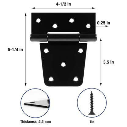 TDCHINGES Large Gate Door Hinges 3.5 Inch Heavy Duty 6 Pack Thick 3mm Shed - size: 6Pack-3.5inch