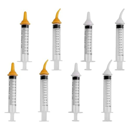 Pet Feeding Syringe with Nipple, Silicone Feeding Tools for Kitten Puppy Feeding Syringe for Newborn Cat Dog Small Animals Rabbits (10ml+12ml) - color: 10ml+12ml