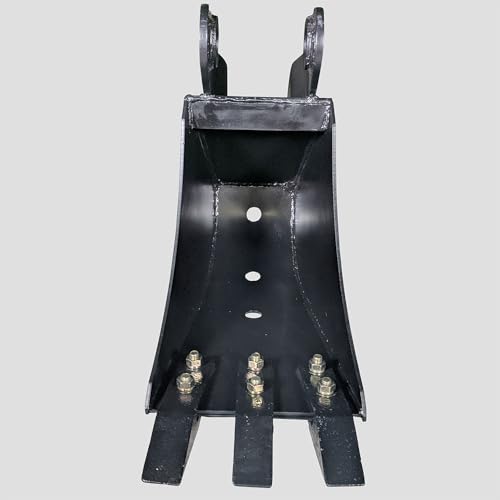 Titan Attachments Fronthoe Bucket Fits Mini Skid Steer Fronthoe Backhoe Excavator, Bolt-on Forged Carbon Steel Teeth, Drainage Holes - size: Bucket Size: 10"
