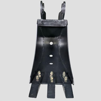 Titan Attachments Fronthoe Bucket Fits Mini Skid Steer Fronthoe Backhoe Excavator, Bolt-on Forged Carbon Steel Teeth, Drainage Holes - size: Bucket Size: 10"