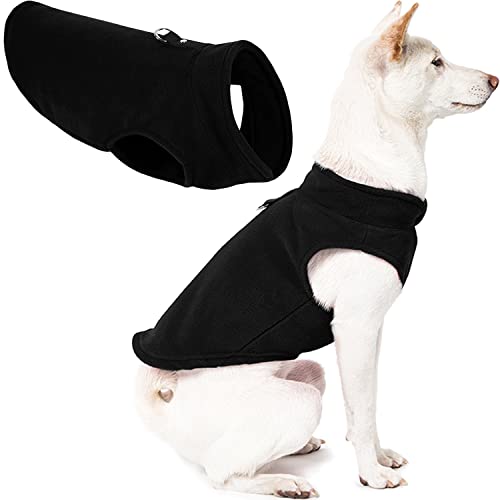 Gooby Fleece Vest Dog Sweater, Black, Medium - color: Black, size: Medium (Around 11-lb)