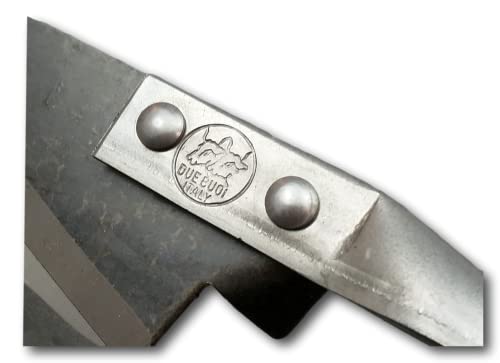 Due Buoi Sheep Shears, Silver, 12 1/2"1/8 Blade Length - 5"1/8 Bypass BLADE, Classic Style, Carbon Steel, Leather Handle, Ambidextrous, Garden Scissors