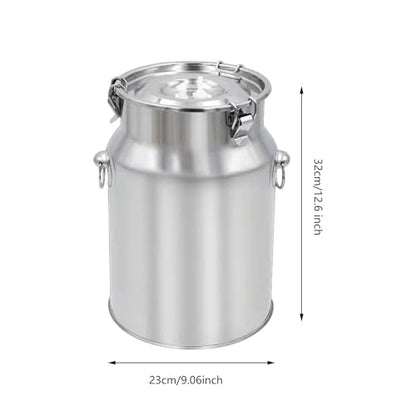 Stainless Steel Milking Machine Bucket with Lid, 10L Milk Can for Cow Sheep Goat Milking Equipment, Farm Milk Storage and Transport - size: 10L