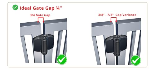 D&D TCA1S3WTS TruClose Regular Gate Hinge Square Metal Gates, White, 2 pcs. | Safety gate hinge, no alignment legs, self-closes metal gates up to 66 lb. For square gate posts. White, comes with 2 hinges - color: White, size: Adjustable gate gap: 3/8”–7/8”