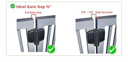 D&D TCA1S3WTS TruClose Regular Gate Hinge Square Metal Gates, White, 2 pcs. | Safety gate hinge, no alignment legs, self-closes metal gates up to 66 lb. For square gate posts. White, comes with 2 hinges - color: White, size: Adjustable gate gap: 3/8”–7/8”