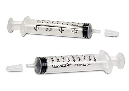 10ml Oral Syringe With Cap (100 Pack) | Oral Dispenser Without Needle, Luer Slip Tip | Individually Wrapped Medicine Dropper For Infants & Pets