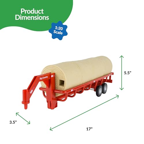 Big Country Toys Hay Trailer with Gooseneck Trailer Hitch, Fun Add-On for Farm Toys & Toy Trucks…