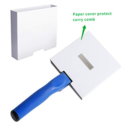 BOTH WINNERS Reversible Stainless Steel Curry Comb with Soft Touch Grip (Blue) - color: Royal Blue