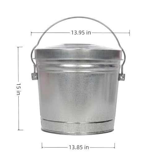 6 Gallon Galvanized Steel Storage Can with Locking Lid