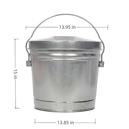 6 Gallon Galvanized Steel Storage Can with Locking Lid