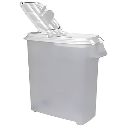 Buddeez Airtight Rolling Pet Food Storage Container, Bird Seed, 50 Quart - color: White Lid, size: 1 Pack (50 Quart)