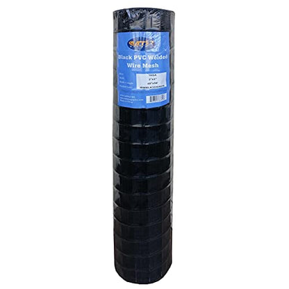 Black PVC Coated Welded Wire Mesh Garden Economy Fence 48 Inch x 50 Foot-3 Inch x 2 Inch 16GA - color: Black, size: 48"x50\'-3"x2" 16GA
