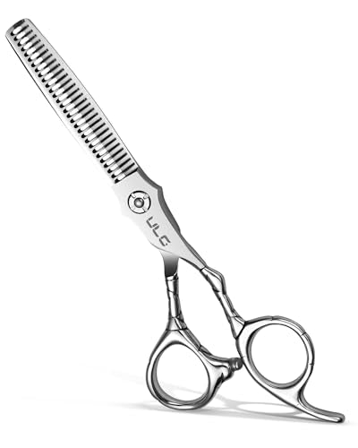 ULG Professional Hair Thinning Scissors 6.5" Japanese Stainless Steel Hand-Honed Salon Barber Scissors for Stylist & Home Use, Texturizing Shears, Ergonomic Design with Patterned Handles
