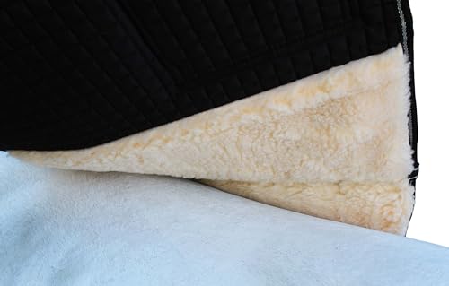 CHALLENGER Horse English Quilted Fleece Padded Dressage Saddle Pad with Pockets 72121-124 - color: Black, size: 23" Spine x 22" Drop