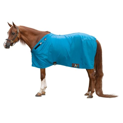 Dura-Nylon Horse Stable Sheet | Ultimate Comfort & Protection Horse Sheet | Keeps Coats Smooth & Shiny - color: Teal, size: Horse Size 72, style: Cutback | Closed Front | Legstrap