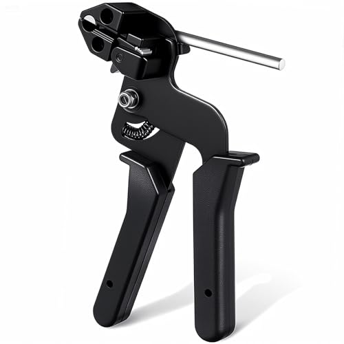 Cable Tie Gun，Stainless Steel Zip Tie Gun, Special Tool For Fastening And Cutting Metal Cable Ties. Stainless Steel Zip Tie Tool Used to Repair Fence, Pipe Wrap, Outdoor bundling - color: Tool