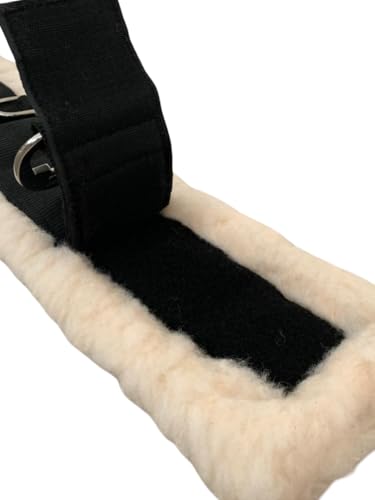 Horse Girths - Synthetic Wool Horse Cinch with Rust Free Roller Buckles and D-rings, 30 inch, Black, Black/Cream