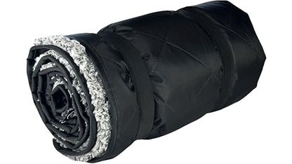 DOWN UNDER OUTDOORS Waterproof 350 GSM Fleece or Sherpa Stadium Blanket - color: Black/Heather Grey