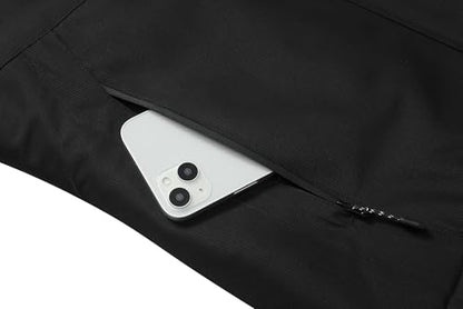 MOERDENG Women's Warm Winter Ski Coat Waterproof Snowboarding Jacket | Waterproof Windproof Winter Snowboarding Coat, Warm Insulated Jacket with Detachable Hood & Zipper Pockets for Skiing Hiking - color: Black, size: Medium