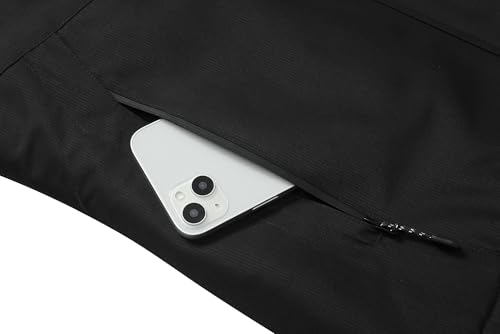 MOERDENG Women's Warm Winter Ski Coat Waterproof Snowboarding Jacket | Waterproof Windproof Winter Snowboarding Coat, Warm Insulated Jacket with Detachable Hood & Zipper Pockets for Skiing Hiking - color: Black, size: X-Large