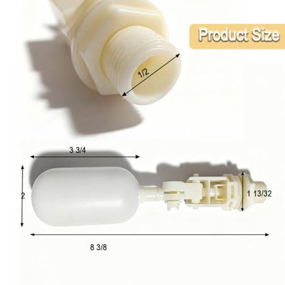 Float Valve 1/2 Inch 2 Pack, Water Trough Float Valve with Adjustable Arm Filter for Dog Livestock Fountain