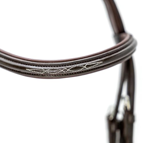 Jeffers Uniquely English Leather Horse Bridle with Reins, Padded Crown, Adjustable Noseband, English Bridle Tack for Hunter, Jumping, Dressage, Riding - size: Full