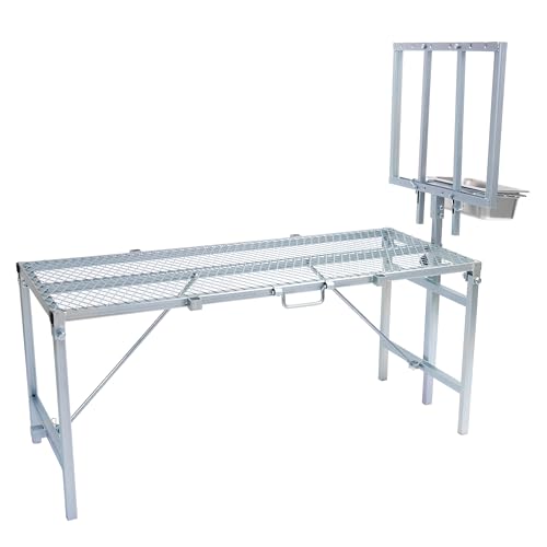 HECASA Sheep Milking Stand Livestock Feeder Rack Adjustable Headpiece - color: Silvery